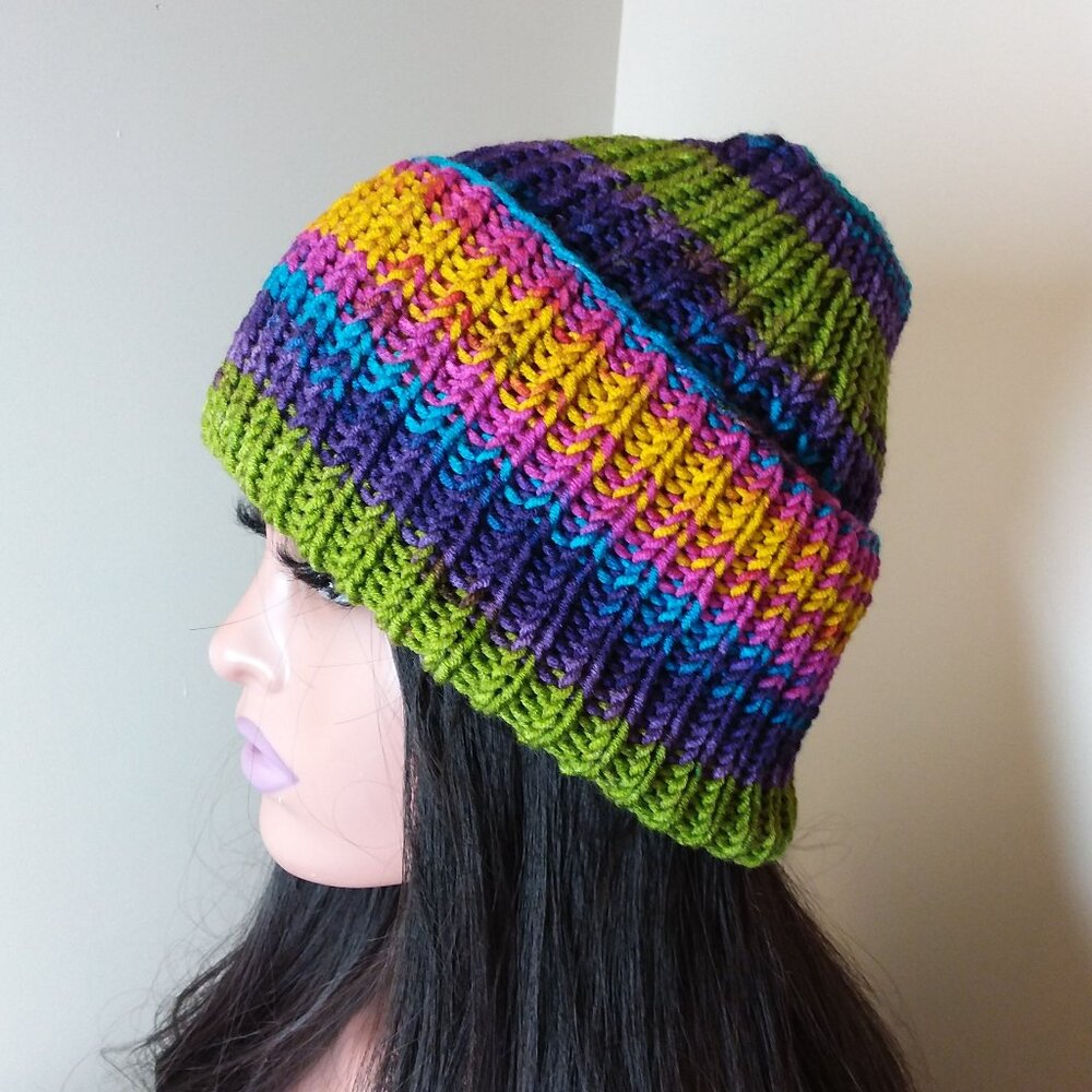 Handmade unisex soft multicolored hat balaclava B005